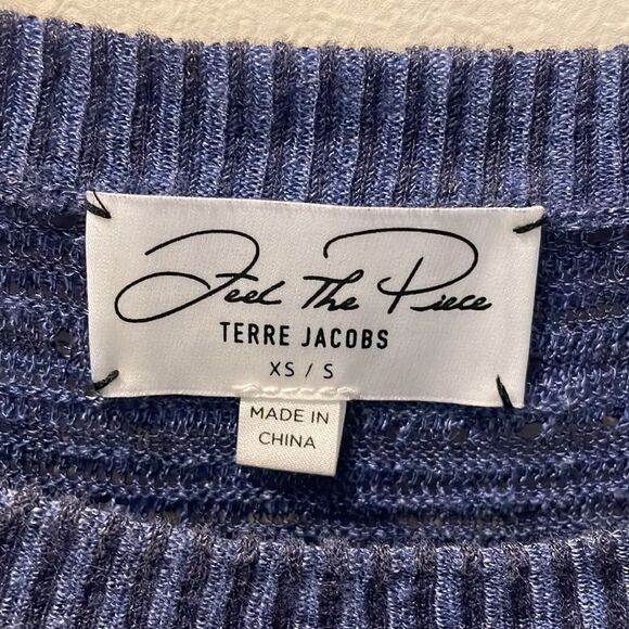 Feel the Piece Terre Jacobs sweater denim blue size XS/S - Picture 2 of 6